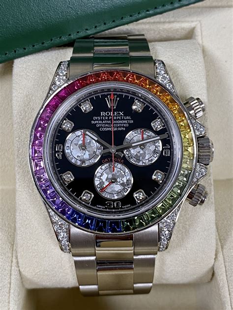 rolex rainbow daytona watch.